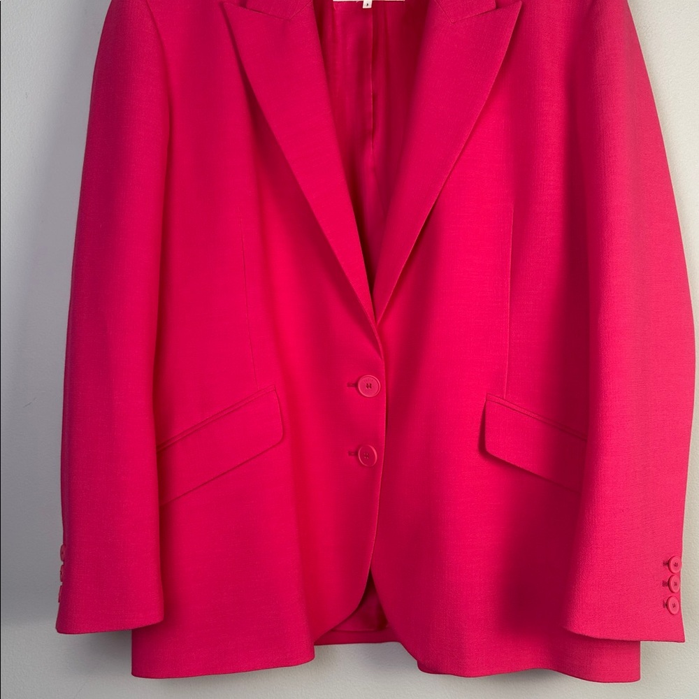 NEW BA&SH Cher Oversized Blazer Fuchsia Menswear Inspired Jacket Feminine Office - Picture 5 of 16
